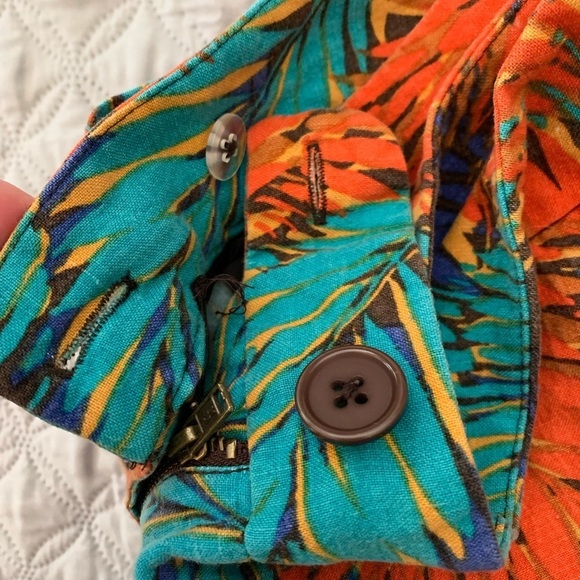 Madison Tropical Print Linen Shorts Size 4 - Picture 5 of 6